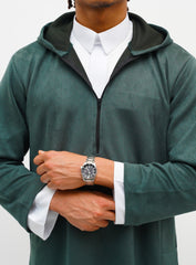 Emerald Green Hooded Suede