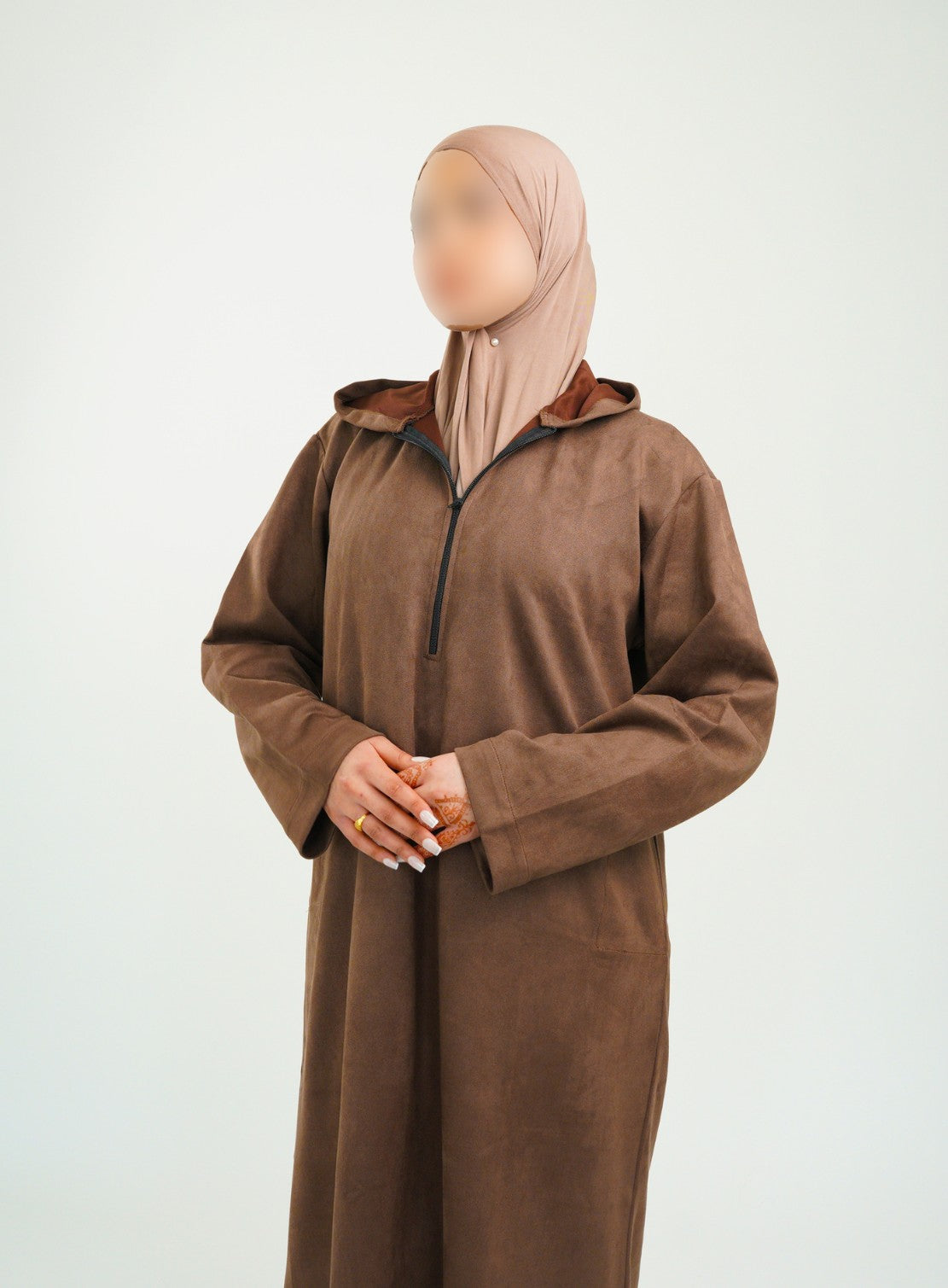 Her Brown Hooded Suede