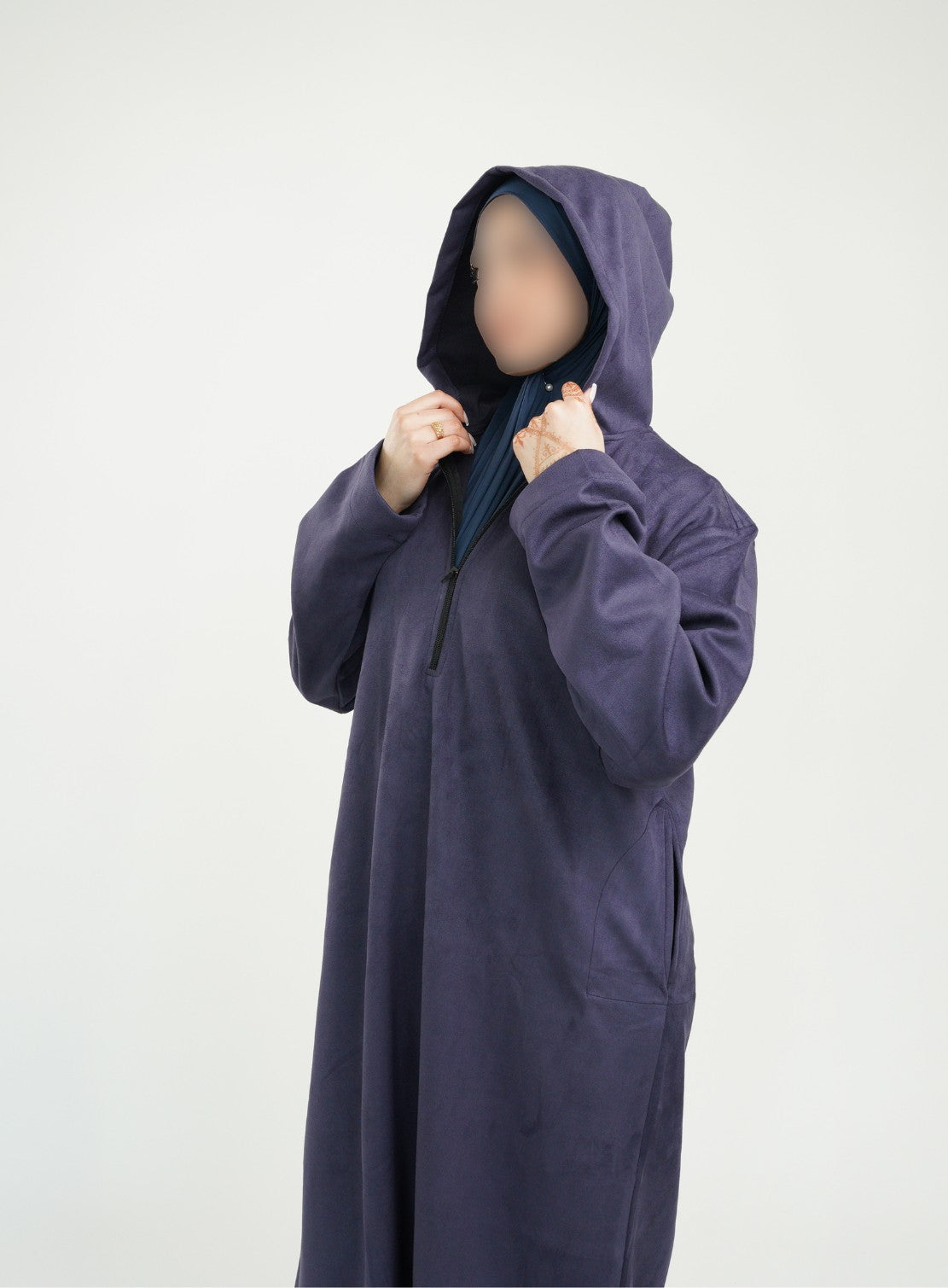 Her Stone Purple Hooded Suede