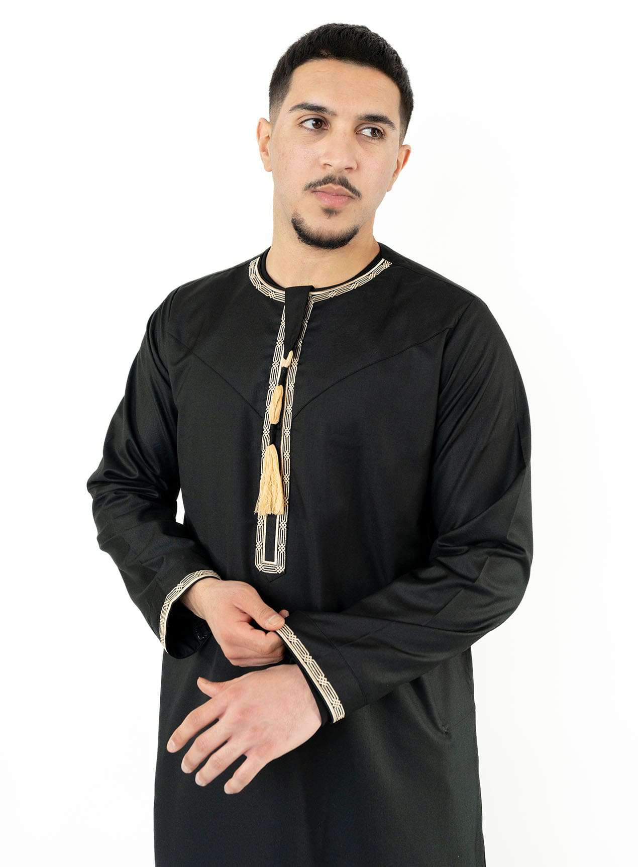 Emir Black and Gold Embroidered