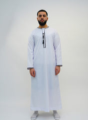 Emir White and Black Embroidered