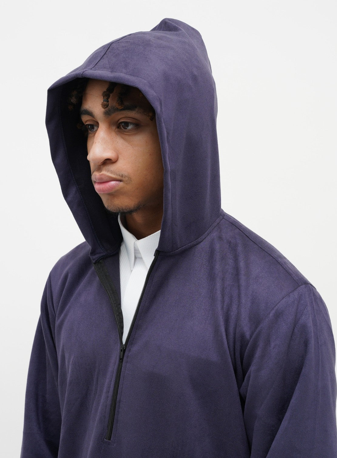 Stone Purple Hooded Suede