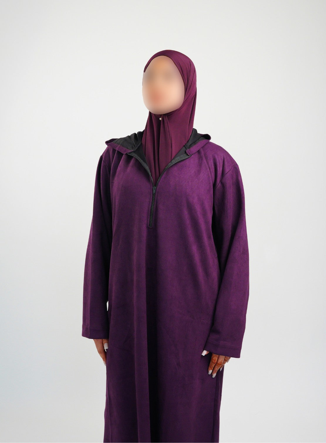 Her Midnight Purple Hooded Suede