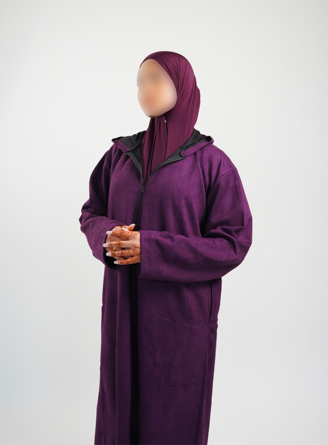 Her Midnight Purple Hooded Suede