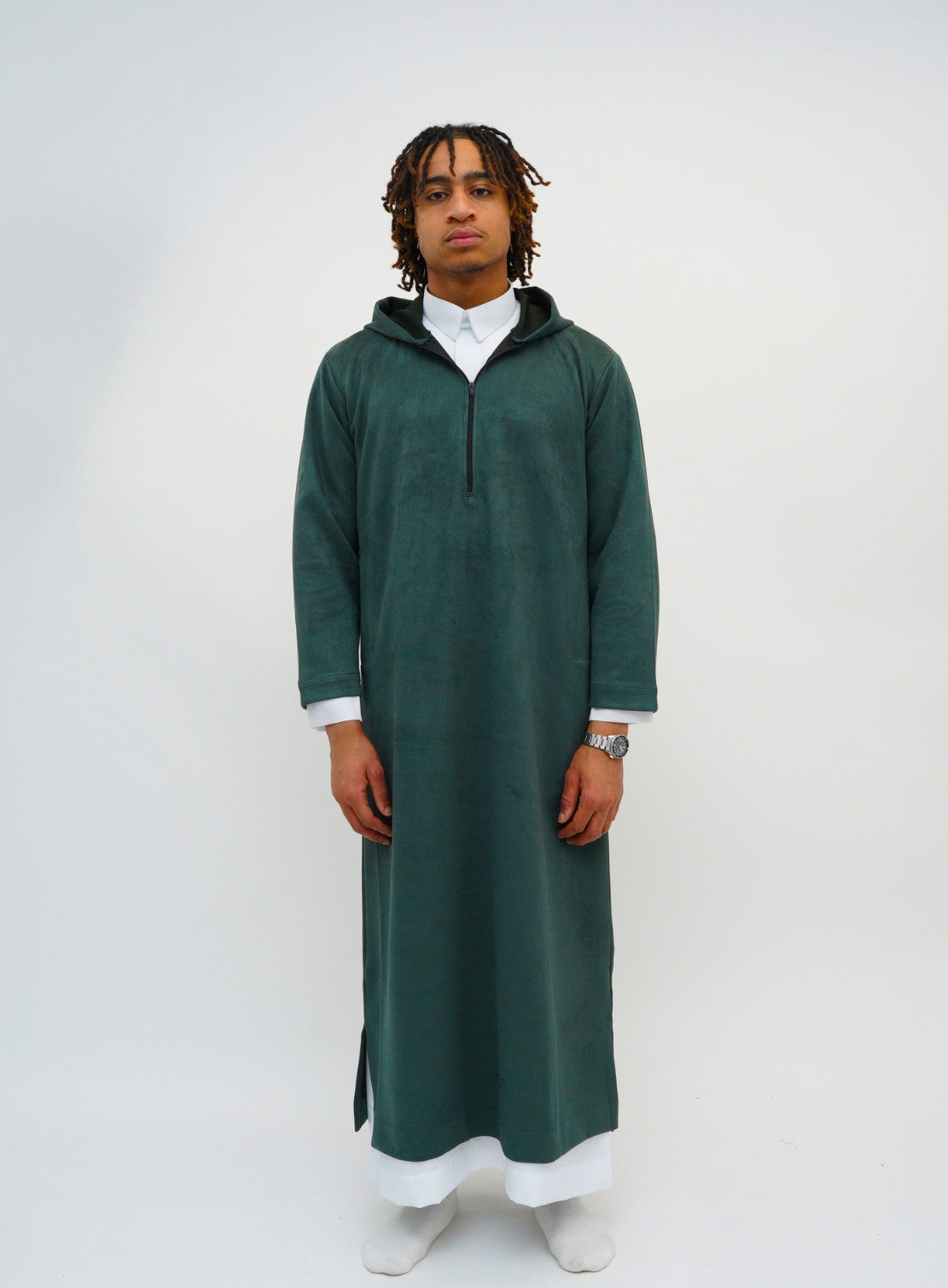 Emerald Green Hooded Suede