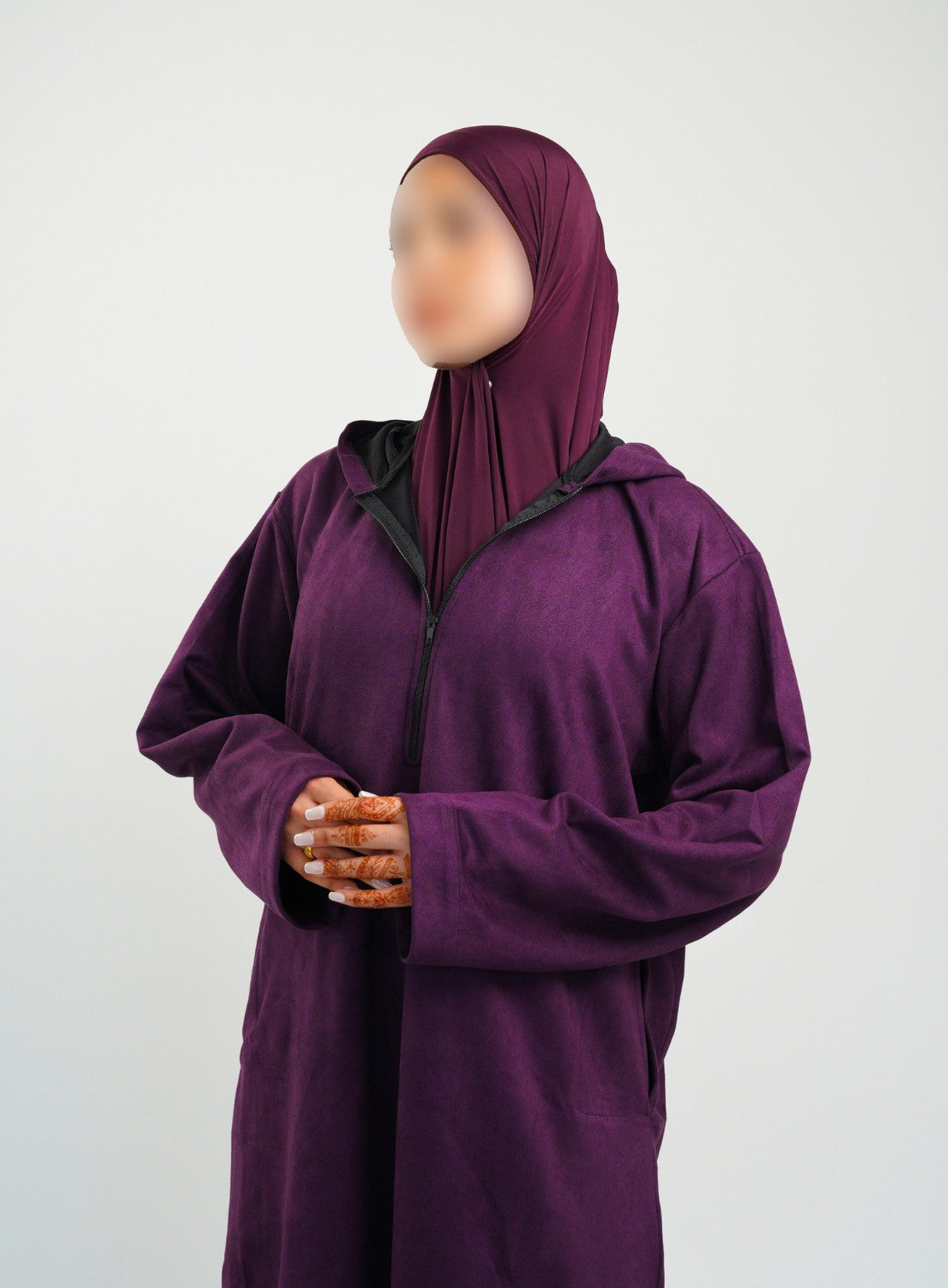 Her Midnight Purple Hooded Suede