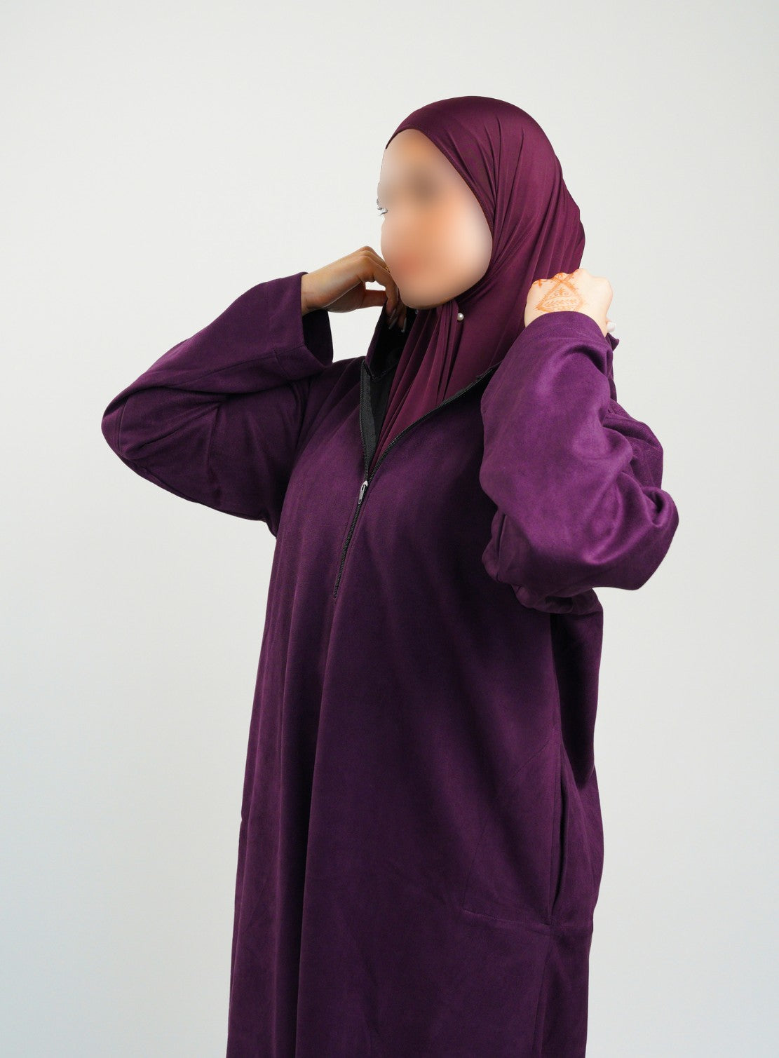 Her Midnight Purple Hooded Suede
